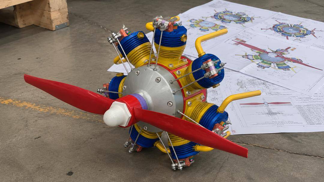 7-Cyl Radial Engine Drawing