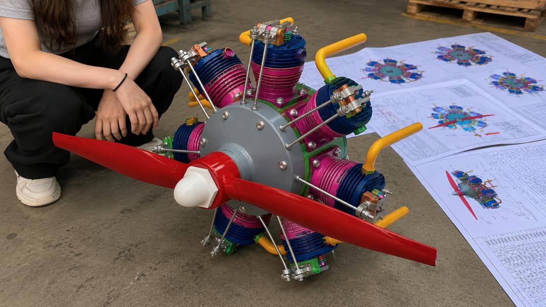 7-Cyl Radial Engine Drawing