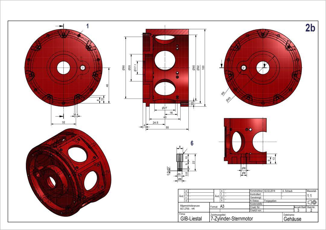 7-Cyl Radial Engine Drawing