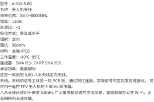 Aomway 5.8GHz Antenna – Full Specs Sheet