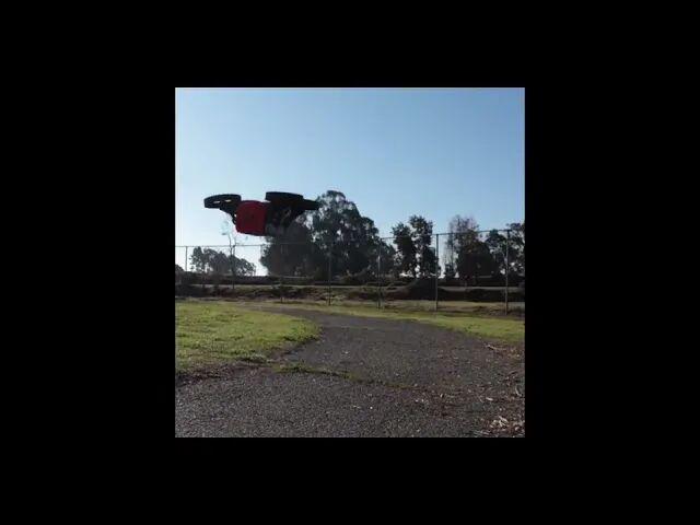 Mercury transforming drone in quadcopter flight configuration with arms extended