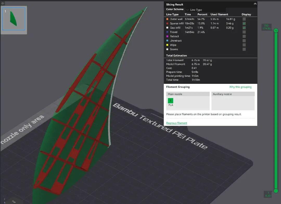 WingTruss eight-step workflow from a solid wing model to exported G-code