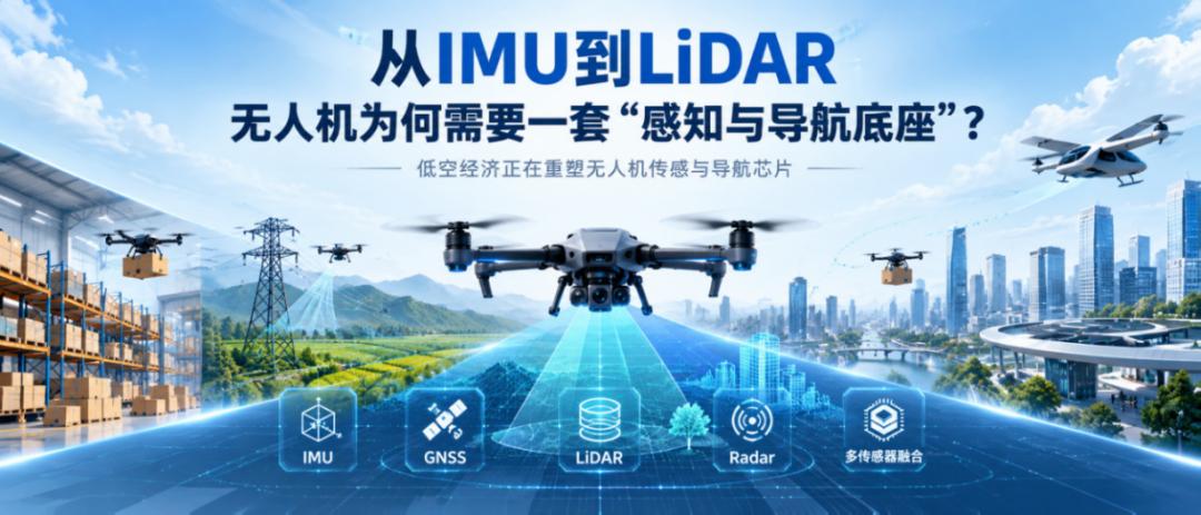 Cover image showing drone sensing and navigation chips from IMU to LiDAR